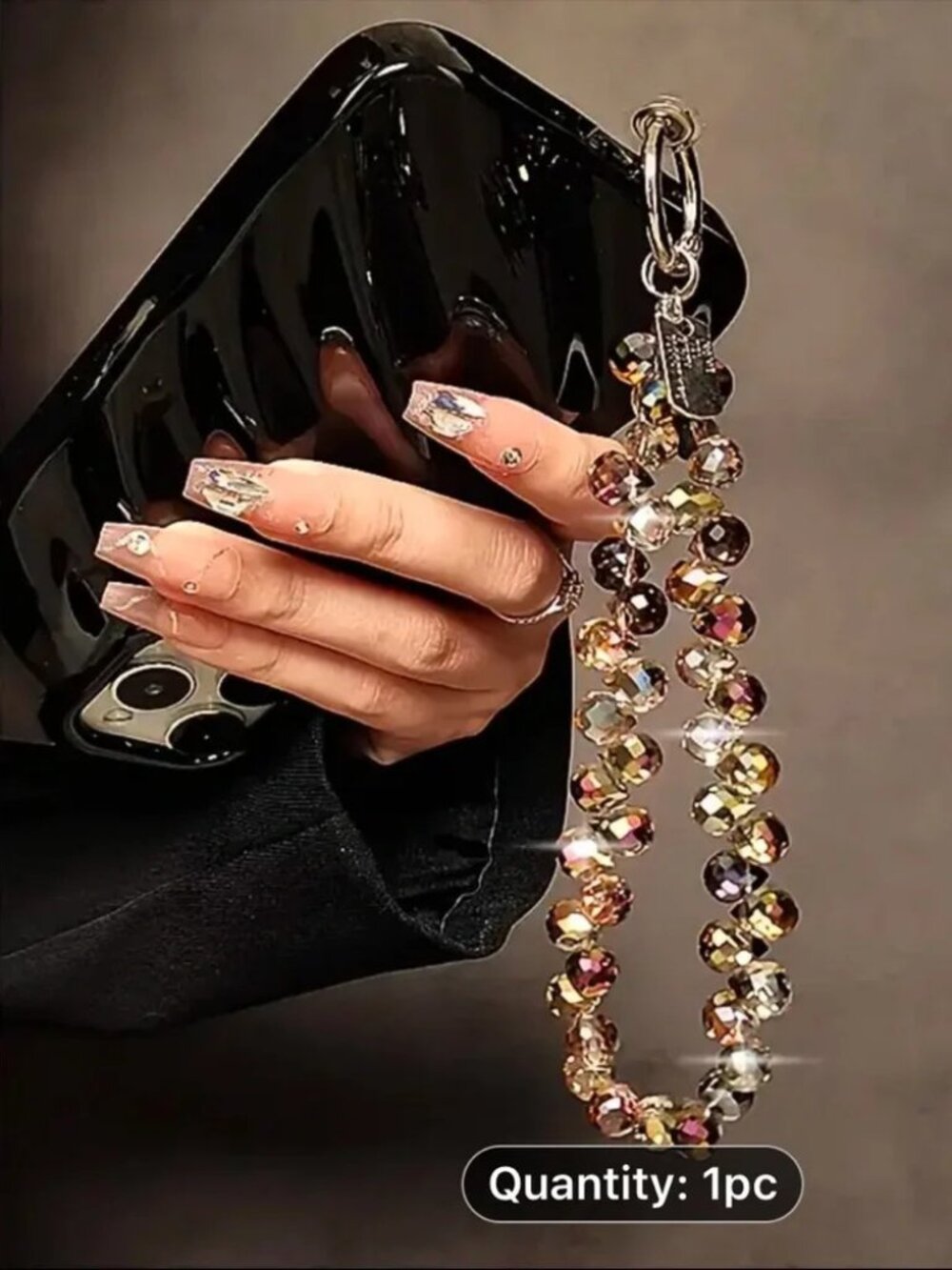 Multi- Colored Crystal Purse Charm - Picture 4 of 5